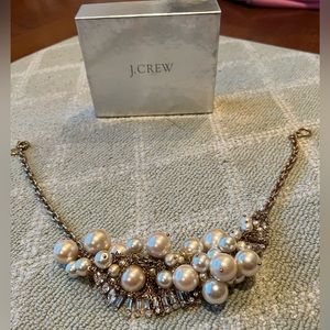 JCrew gold pearl mix necklace. Worn once. Clasp at the end of chain.